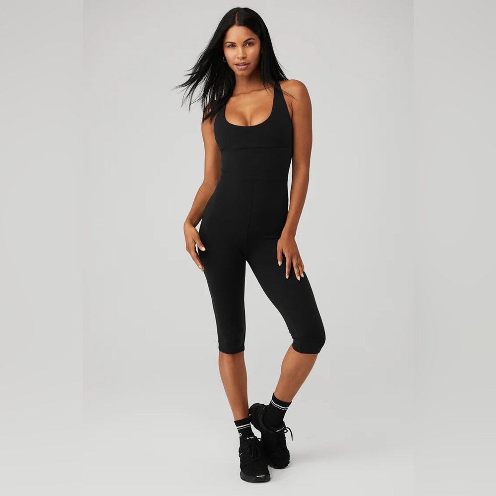ALO Yoga Black Airbrush Physique Jumpsuit